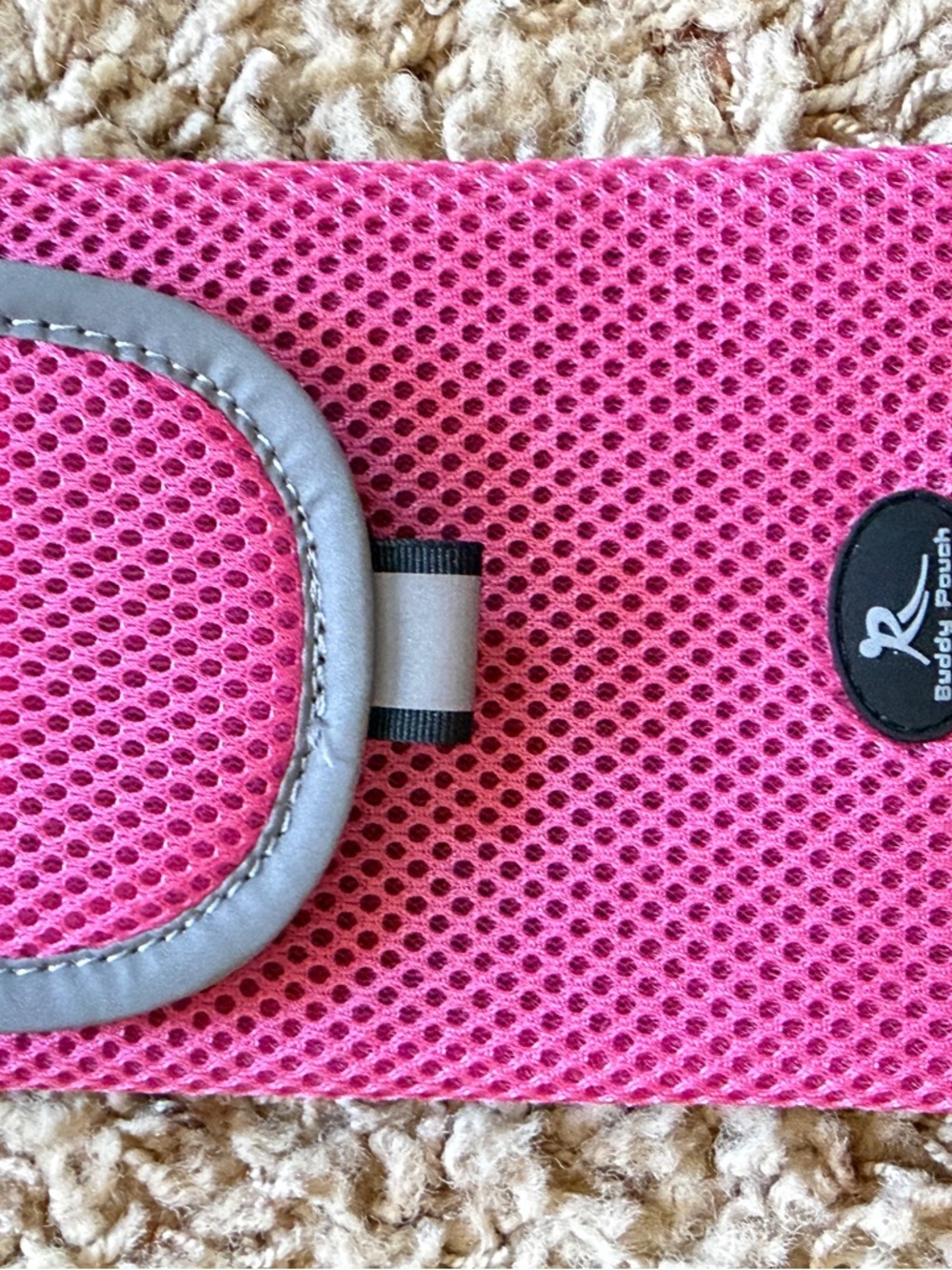 Pink Mesh Buddy Pouch over waist phone holder
